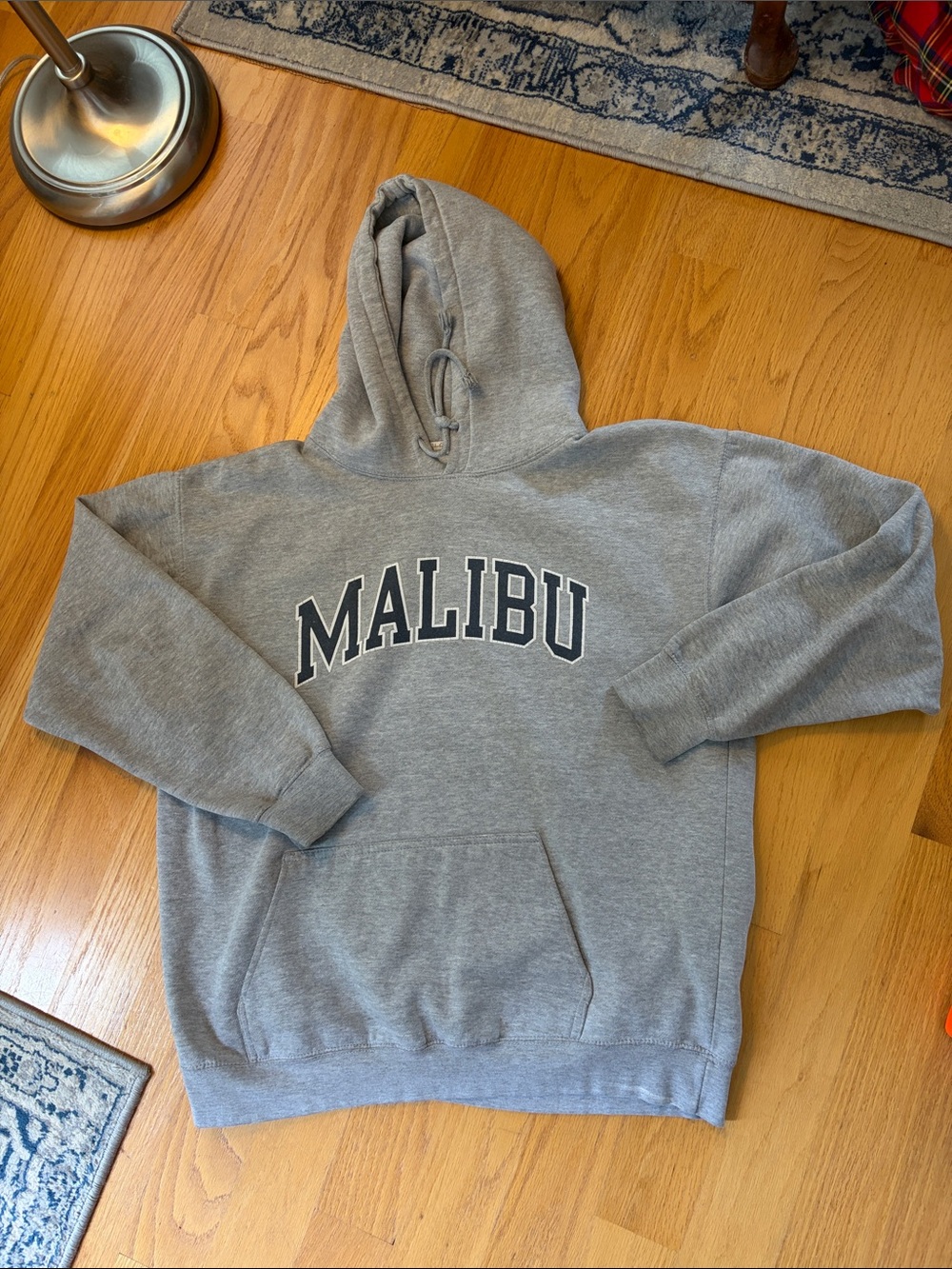 Brandy Melville John Galt Malibu Hoodie Grey Pullover Hooded Sweatshirt One Size